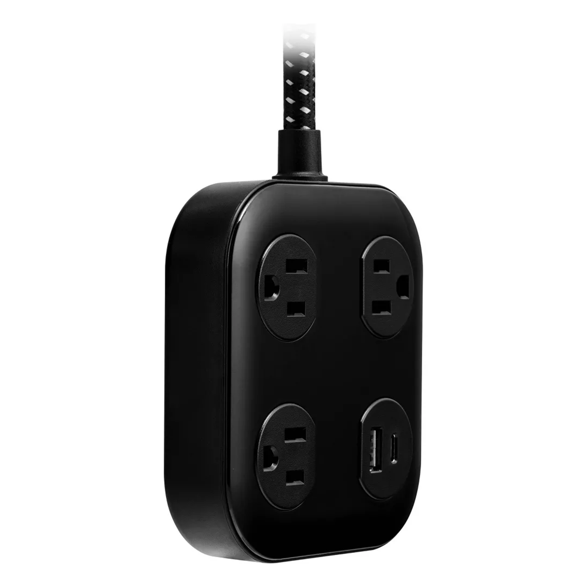Listwa Zasilająca Z Ochroną Przed Przepięciami, 3 Gniazda, Porty USB I Plecionym Przewodem